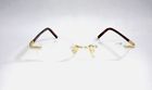 W03750 Unbranded Vintage Classic Small Oval Metal Rimless Combo Readers