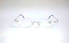 W41172 Unbranded Vintage Small Oval Metal Rimless Reading Glasses Silver
