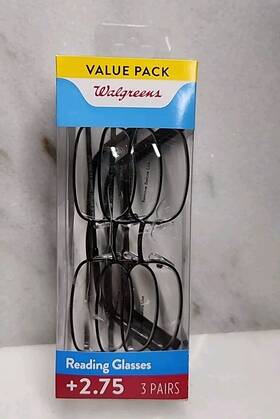 Walgreens 049022973602 Value Pack Reading Glasses 2.75 3 Pairs