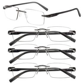 Wemootants 931727475700 Wemoomootants 4 Packs Rimless Reading Glassses 1.5 Men Women Lightweight Grey