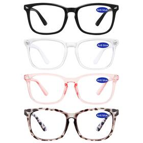 Wemootants 973569141238 4 Packs Large 1.25 Reading Glasses For Women Blue Light Blocking M