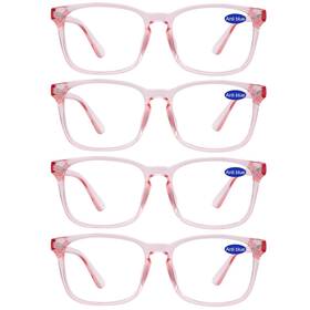 B0cqnznjmp Wemootants 4-pack Pink Blue Light Reading Glasses 5.0 Women Large