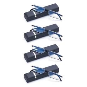 B0bhzx3xth Wens Jooy 4-pack Mens Half-frame Blue Light Reading Glasses With Case