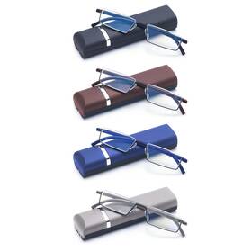 B0bst784mc Wens Jooy 4-pack Mens Blue Light Reading Glasses With Case 3.5 Magnification