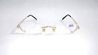 Wr0310 Unbranded Vintage Classic Rectangle Metal Rimless Reading Glasses Gold