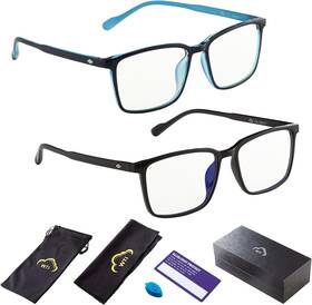 W.wti-blbg038c-bkbl Wti G1 R3461 Blue Light Blocking Glasses For Tv Phone Computer 55mmx44mm Black/blue