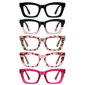 Women5 Xxzqryhn 27252 Oprah Reading Glasses For Pack Blue Light Blocking Square Fashion Read
