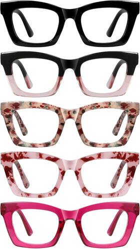 Women-5 Xxzqryhn 313053221248 Oprah Reading Glasses For Pack Blue Light Blocking Square Fashion