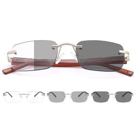 Yimi 727536462354 Photochromic Bifocal Reading Glasses Blue Light Blocking Spring Hinge Sun Rea