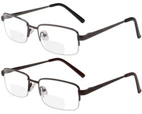 Yogo Vision 811388035627 Reading Glasses Set Of 2 Bifocal Half Rim Metal For Readi