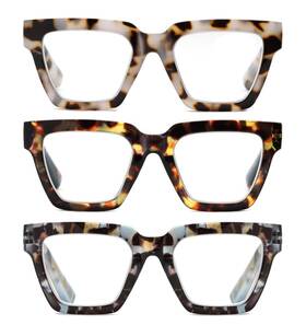Yogo Vision Sc-7539-set3- 1.25 Blue Light Blocking Reading Glasses For Women Big Square Oversized