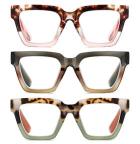 Yogo Vision Sc-7539-set4- 1.5 Blue Light Blocking Reading Glasses For Women Big Square Oversized