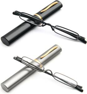 Ysl 726084400856 2 Pack Mini Slim Reading Glasses Spring Hinge Metal Aid Unisex Visual