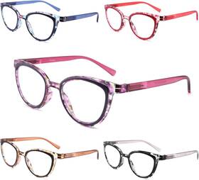 Yuluki 726084568341 5 Pack Reading Glasses Blue Light Blocking For Women Fashion Ladies Computer Rea