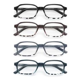 Br218-4mix-400 Yuluki 4 Pack Reading Glasses Blue Light Blocking Rectangular Computer Readers For W