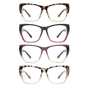 Br609-4mix-75 Yuluki 4 Pack Reading Glasses Blue Light Blocking For Men Women Butterfly Frame