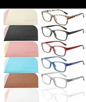 Yumuyan 728047673130 6-pack Reading Glasses Blue Assorted Colors Magnification Strengths