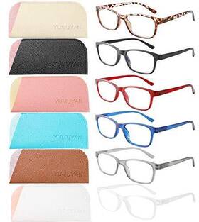 Yumuyan 728047673154 6-pack Reading Glasses Blue Light Blocking For Women Men Lightweight Anti Ey