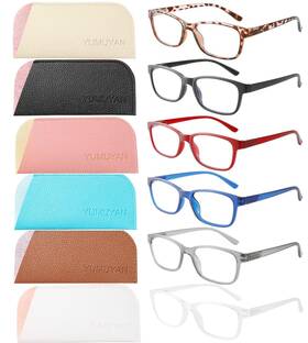 Yumuyan 728047673161 6-pack Reading Glasses Blue Light Blocking For Women Men Lightweight Anti Ey