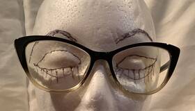 R001821150 Zenni Optical Black Ombre Size Adult Cat Eyes Reading Glasses 2.50