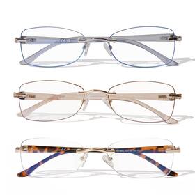 B0dfxs9pcc Zesaker Rimless Reading Glasses For Women - Rectangle Blue Light Blocking Reader
