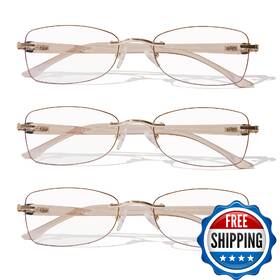 B0g1bfzmxh Zesaker Rimless Reading Glasses For Women Rectangle Blue Light Blocking Readers