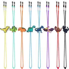 Zxsweet 762349220586 8 Pcs Kids Glasses Strap Adjustable Dinosaur Anti-slip Eyeglass Straps For Bo