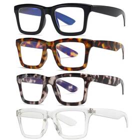 Zxyoo 723497580861 4 Pack Oprah Style Reading Glasses For Women Men Blue Light Blocking Computer