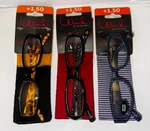 +1.50 X3 Pair Wink For Icu Eyewear Reading Glasses Polka Dots/stripe W/sleeves. Fixed Price $14.50.