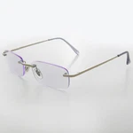 Lightweight Readers With Purple Rimless Lenses 2.25 Diopter Silver Frame - Ryan. Fixed Price $28.00.