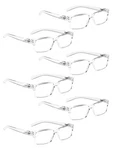 Lur Reading Glasses 6 Pack Spring Hinge Comfort Plastic Readers (clear). Fixed Price $33.19.