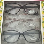 Adrienne Vittadini Designer Reading Glasses 3 Pair, Tortoise, Clear,& Gray +2.50. Fixed Price $25.99.