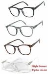 Retro Square Frame Full Lens Reading Glasses High Power Up To +6.00 Spring Hinge. Fixed Price $19.99.