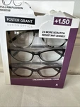 Design Optics Foster Grant Reading Glasses 3 Pack +1.50 Various Styles. Fixed Price $14.50.