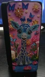 Diamond Painted Eyeglass Case Cute Giraffe Rhinestone Hard Shell Glasses Holder. Fixed Price $18.00.