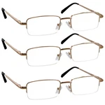 Truvision Readers 3 Pk - Gold Metal Frames And Clear Acrylic 2, 09H. Fixed Price $38.90.