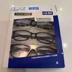 +2.50 - Womens 3 Pack Design Optics By Foster Grant Cateye Reading Glasses. Fixed Price $12.00.