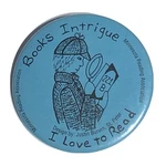 Books Intrigue Love Minnesota Reading Assoc Pinback Button 2-1/4. Fixed Price $5.95.