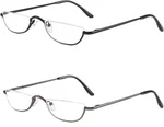 Kokobin Half Reading Glasses - 2 Pairs Rim Metal Frame Spring Hinge. Fixed Price $17.57.