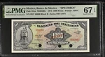 M4635-M4643 Banco De Mexico 8 Pc Specimen Set P49-61 All Pmg Gem Unc 67 Epq. Fixed Price $850.00.