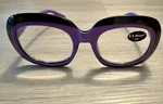 New Rare Oval Aj Morgan 2.00 Retro Reading Eyeglasses Purple Black. Fixed Price $15.00.