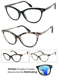 Retro Cat Eye Progressive Reading Glasses 3 Strengths 1 Reader Ar Coated. Fixed Price $15.99.