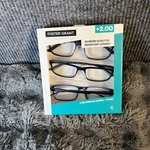 Design Optics Reading Glasses Classic Rectangle 3-PACK +2.00 Full Rim Plastic. Fixed Price $16.99.