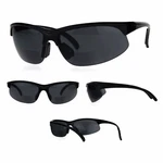 All Black Mens Classic Half Rim Sport Warp Sunglasses With Bifocal Reading Lens. Fixed Price $13.99.