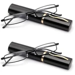 Viseng Slim Mini Metal Reading Glasses Compact Lightweight 1.00, Black+black. Fixed Price $14.76.
