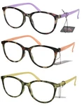 Oversized Readers Glasses Lightweight Color Temples Tortoise Front. Fixed Price $12.95.