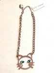 Betsey Johnson Rhinestone 'just Kitten' Feline Cat Face Necklace Nwt. Fixed Price $20.99.