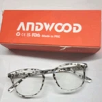 Andwood Blue Light Blocking Glasses Leopard Translucient Square Frames. Fixed Price $14.99.