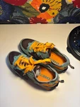 Diesel Anza Women's Sneakers 7.5, Brown, Light Blue, Orange Laces. Fixed Price $85.00.