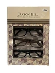 Jaxson Hill Men's Gray Black Set Of 3 Pairs Reading Glasses +2.0 Strength. Fixed Price $19.99.